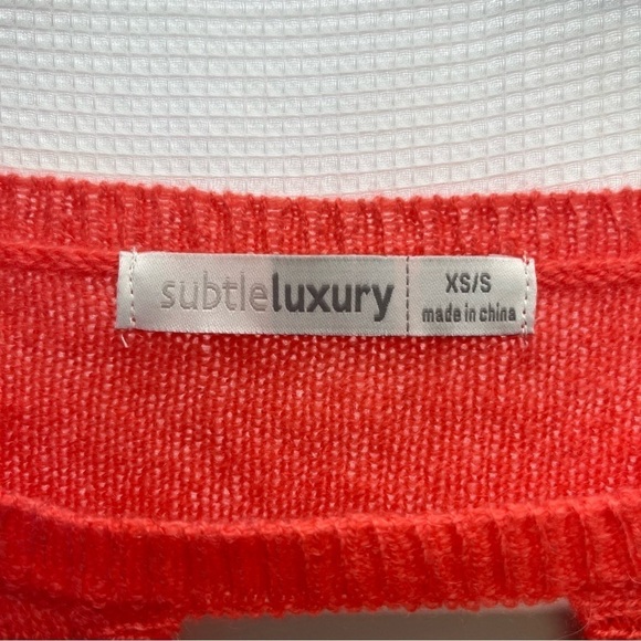 Subtle Luxury Women’s 100% Cashmere Hi Lo Sweater Orange XS - Picture 6 of 10